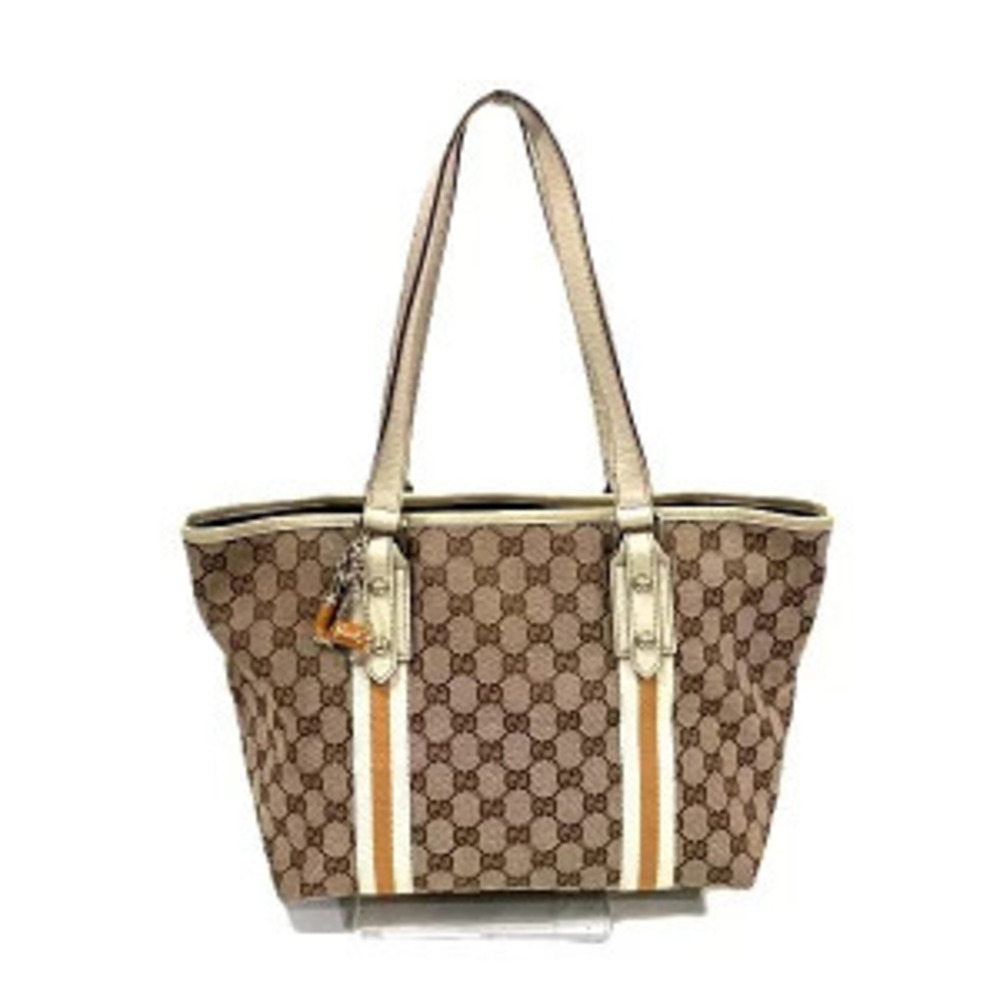 Gucci Sherry Line GG Canvas Jolicoeur Tote Shoulder Bag Brown - Picture 1 of 6
